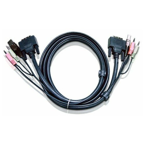 KVM кабель ATEN (2L-7D02UD) кабель переходник hdmi male to dvi d male 0 5 метра ehdv05 espada