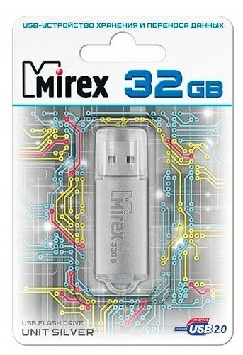 USB Flash накопитель Mirex 32Gb Mirex Unit Silver (13600-FMUUSI32)