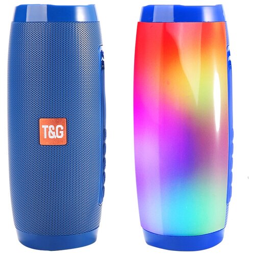 Беспроводная Bluetooth колонка TG-157 Портативная колонка с LED подсветкой синий 99700₽