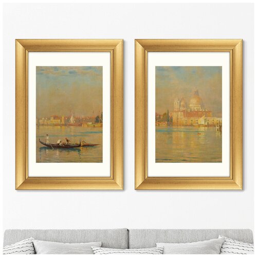 Набор из 2-х репродукций картин в раме Venice Lagoon, 1899г. Размер картины: 50,5х70,5см