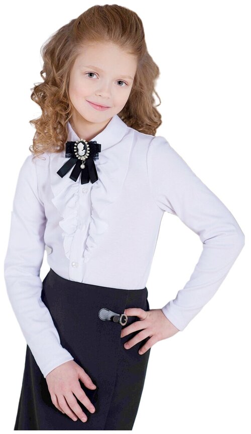 Школьная блузка Инфанта, модель 80648, цвет белый, размер 152-76