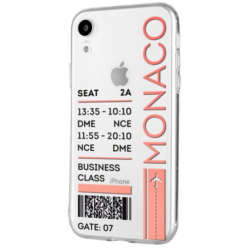 Силиконовый чехол Mcover для Apple iPhone XR с рисунком Билет в Монако силиконовый чехол mcover для apple iphone xr с рисунком билет в нью йорк