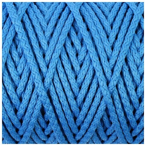 Шнур для вязания с сердечником 100% полиэфир, ширина 5 мм 100м/550гр (14 синий)