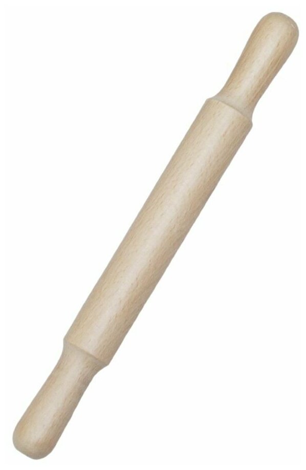 Скалка деревянная, 35х4 см, фигурные ручки