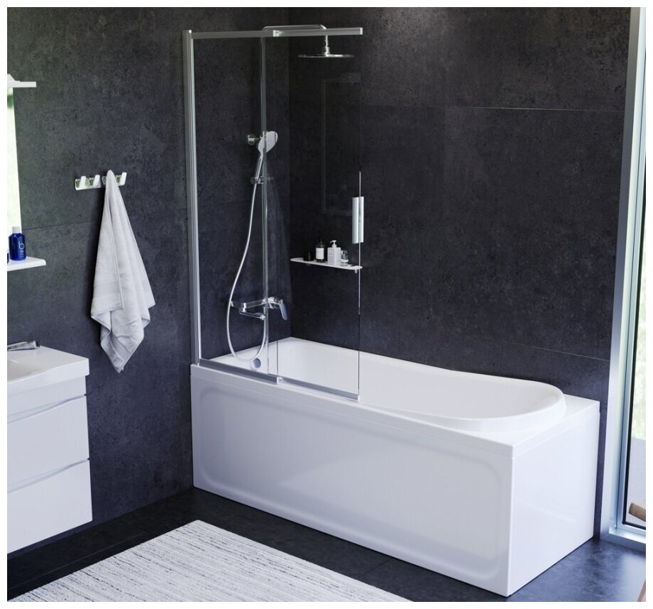 Комплект акриловой ванны со шторкой и душевой системой AM.PM - фото №5