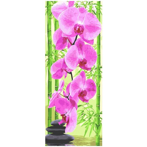 Картина по номерам Панно цветной холст Molly 35х90 см Розовая орхидея (23 цвета)
