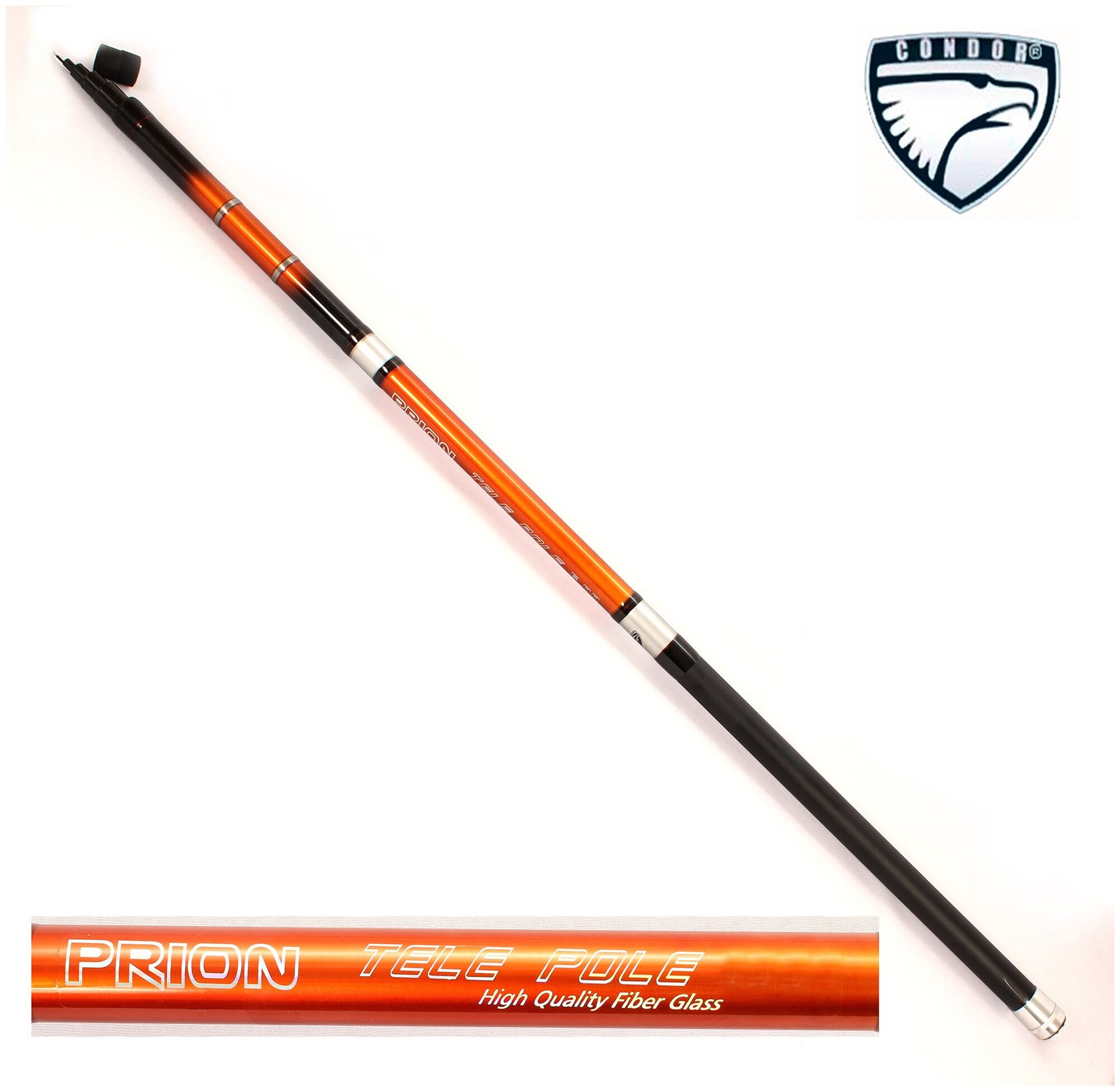 Удилище Condor Prion, длина 7 м, тест 5-25 гр, стеклопластик, без колец