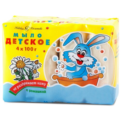Детская серия (Невская косметика) туалетное мыло с ромашкой Детское, 90 мл, 90 г