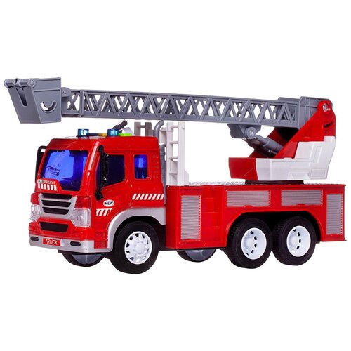 Пожарный автомобиль ABtoys Пожарная с серой лестницей, C-00495 1:16, 32 см, красный/серый игроленд машина на ру пожарная 1 14 функ вода звук свет движение акб abs 61 8х22х28 5см