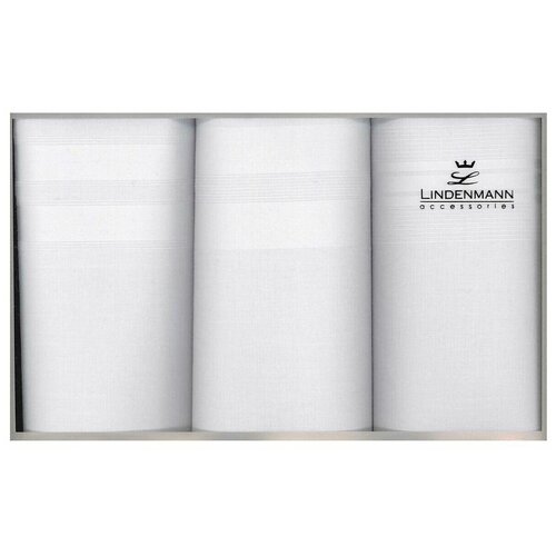 фото Платки носовые lindenmann (комплект 3 шт.) lindenmann размер:43 х 43 см цвет: белый арт. 50013