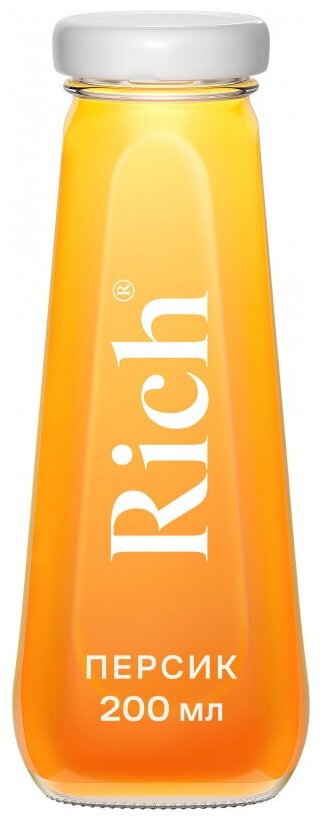 Нектар Rich Персик, в стеклянной бутылке, 0.2 л, 12 шт. - фотография № 15