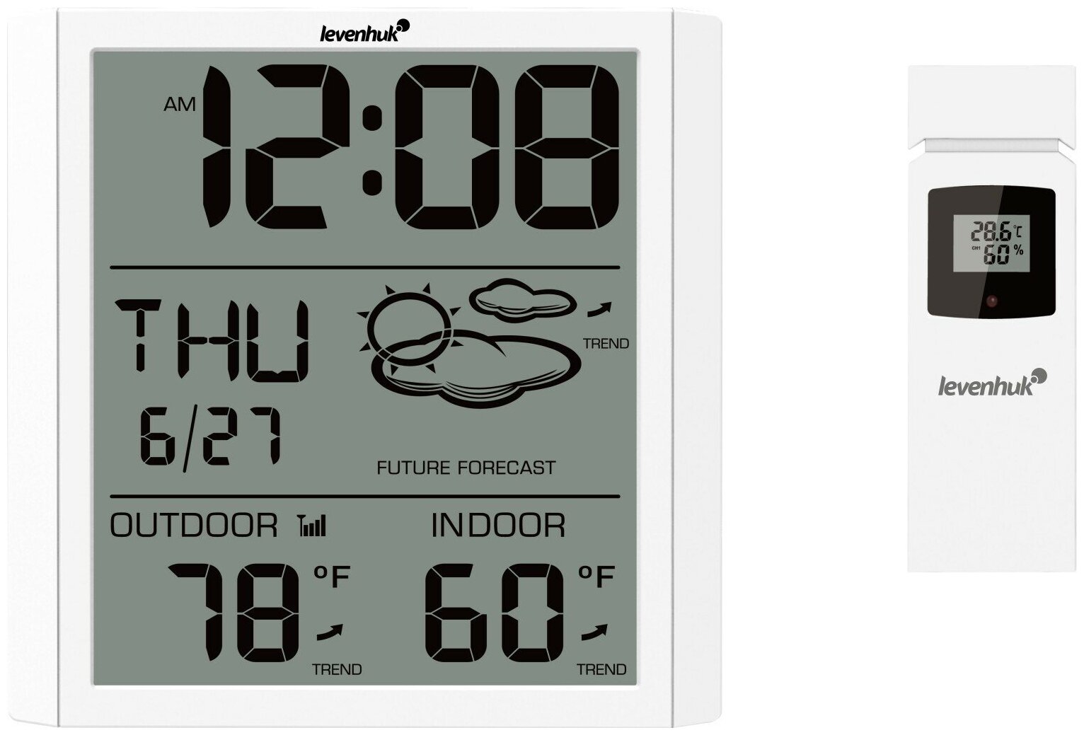 Термометр Levenhuk Wezzer PLUS LP30 / Термометр гигрометр комнатный с наружным датчиком. Метеостанция.
