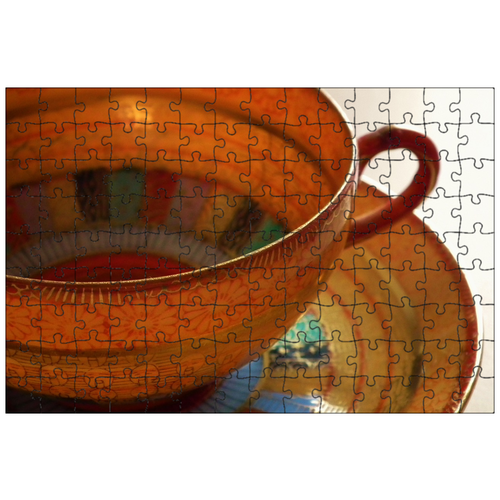 фото Магнитный пазл 27x18см."чашка, чай, тарелки" на холодильник lotsprints