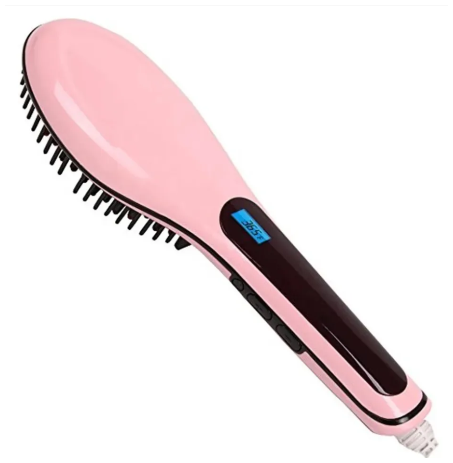 Термо расческа-стайлер/ выпрямитель для волос/ Выпрямитель для волос Инновационная электрическая расческа ,розовый