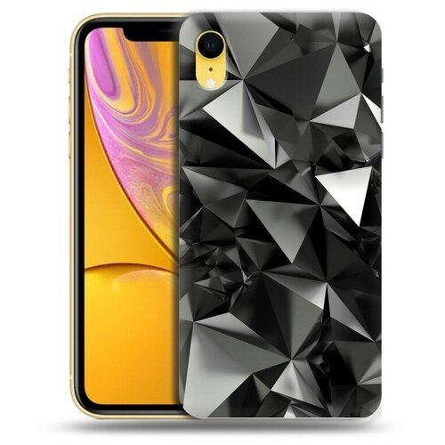 Дизайнерский силиконовый чехол для Айфон XR / Iphone Xr Черные кристаллы дизайнерский горизонтальный чехол книжка для айфон xr iphone xr мрамор черное золото