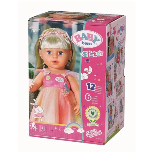 Кукла интерактивная Baby Born Soft Touch Fantasy Sister Беби Бон Сестричка Блондинка 43 см кукла baby born серфер 32 см