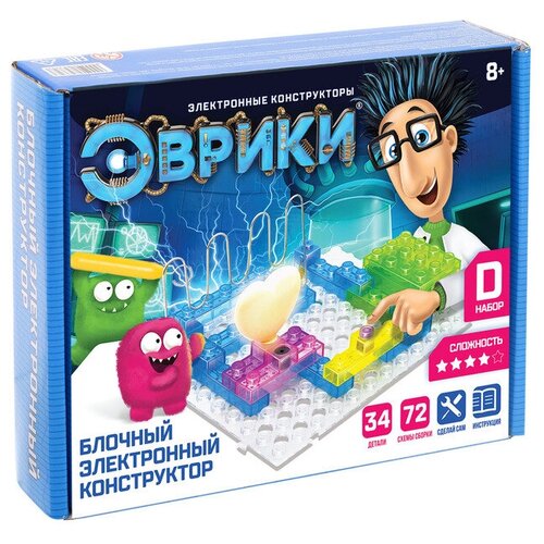 Конструктор блочный-электронный «Электронный лабиринт», 72 схемы, 34 детали