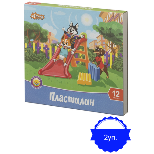 Пластилин №1 School Шустрики 12цв 240г 2 упаковки