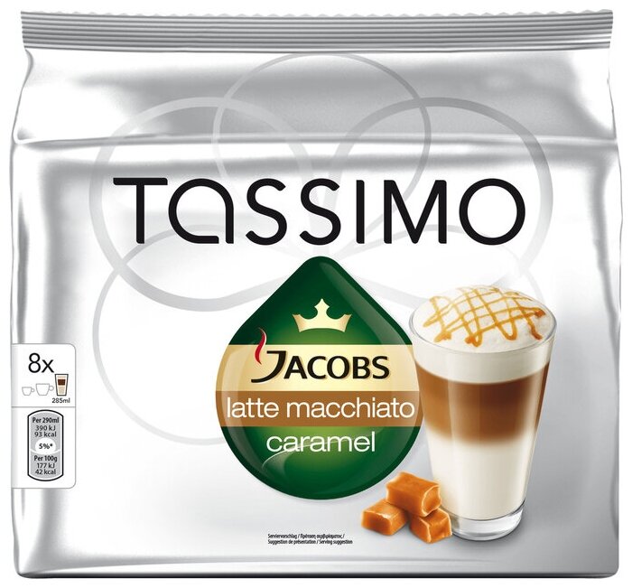 Кофе в капсулах Tassimo Jacobs Latte Macchiato Caramel, 16 кап. в уп., 3 упаковки - фотография № 1