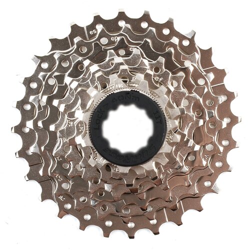 Кассета SunRace R86 ROAD/шоссе на 8 скоростей, 11-28T, совместима с SHIMANO, серебристая