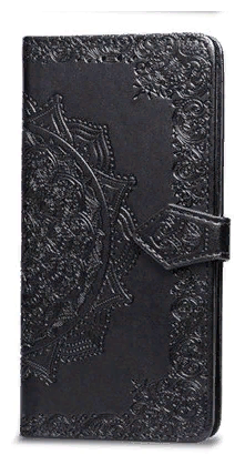 Чехол-книжка MyPads для Huawei P20 Lite / Nova 3e черный с красивыми загадочными узорами женский детский прикольный необычный