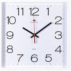 Часы настенные Рубин квадрат, 30х30 см, корпус белый, "Классика"
