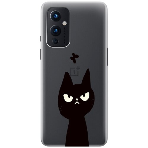 Силиконовый чехол на OnePlus 9, ВанПлюс 9 с 3D принтом Disgruntled Cat прозрачный силиконовый чехол на nokia 3 4 нокиа 3 4 с 3d принтом disgruntled cat прозрачный