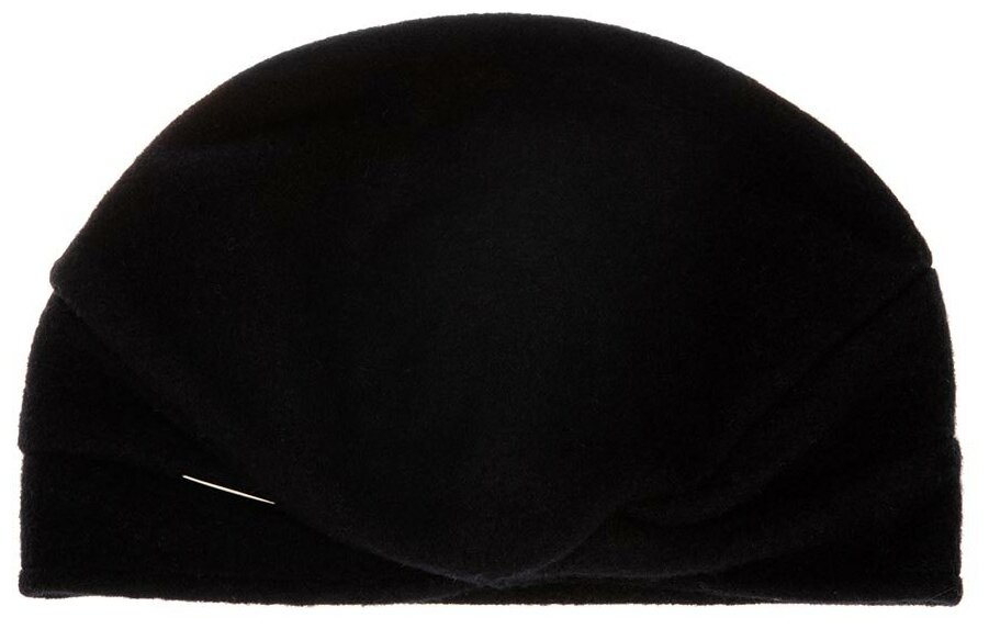 Шапка с отворотом SEEBERGER 18423-0 BOILED WOOL TURBAN (черный)