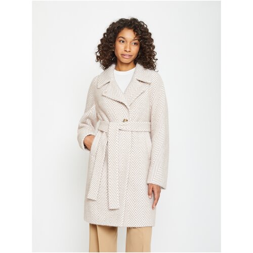 фото Пальто артикул 4-0312/3-0173 размер 44 цвет бежево-белый electrastyle