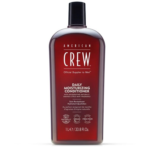 American Crew, Кондиционер ежедневный увлажняющий, DAILY DEEP MOISTURIZING CONDITIONER, 1000 мл кондиционер для волос american crew кондиционер ежедневный увлажняющий daily moisturizing shampoo