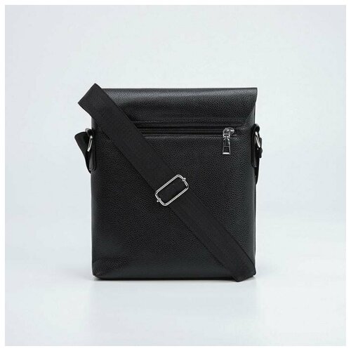 фото Планшет мужской, отдел на молнии, наружный карман, длинный ремень, цвет чёрный recom