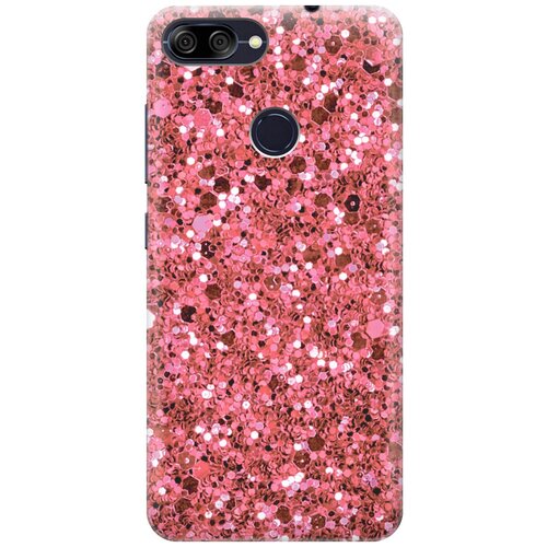 фото Силиконовый чехол на asus zenfone max plus (m1) zb570tl / асус зенфон макс м1 плюс с эффектом блеска "розовые пайетки gosso