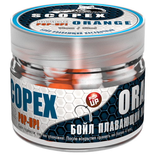 Насадка Sonik Baits насадочный-плавающий Double Pop-Up, 90 мл, 45 шт., Scopex/Orange бойлы плавающие sonik baits honey fluo pop ups 14мм 90мл