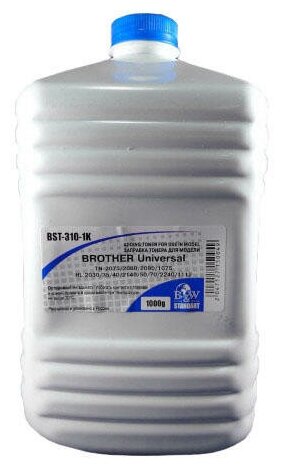 Тонер Brother Universal (TN-2075/2080/2090/2175/2235/2275/2335/2375/1075 HL 2030/35/40/2140/50/70/2240/1112) (фл. 1кг) Black&White Standart фас. Россия