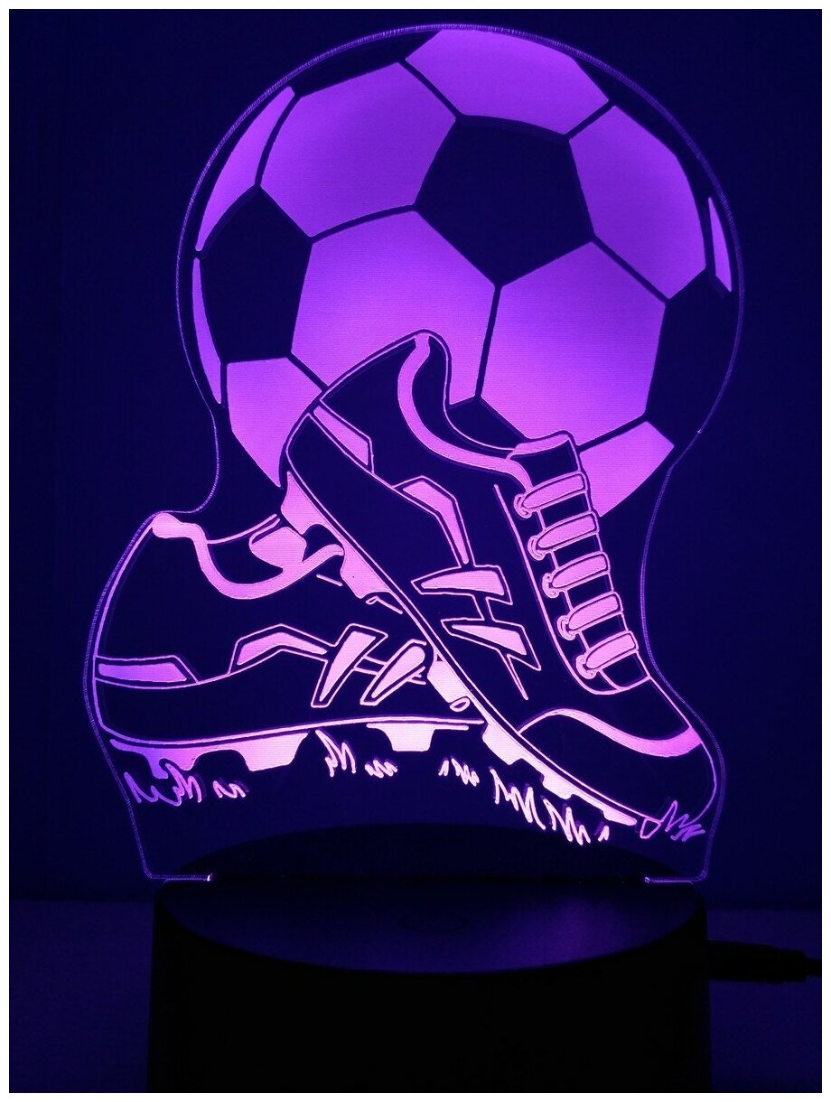 Светодиодный ночник 3Д "Футбольный мяч и кроссовки" - фотография № 6