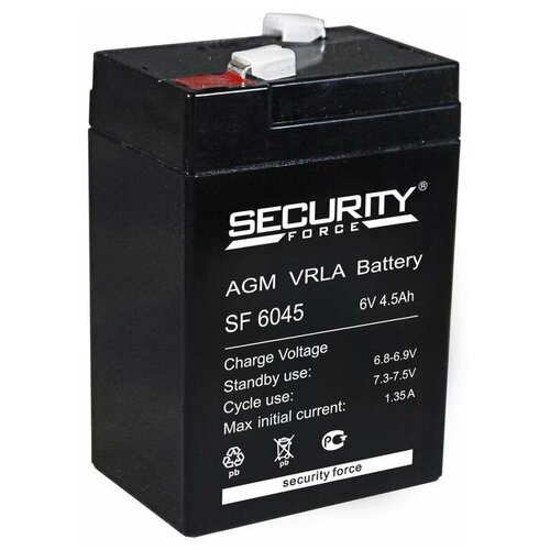 Аккумулятор 6В 4.5А. ч Security Force SF 6045 (10шт.) батарея для ибп security force sf 6045
