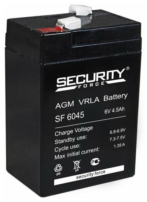 Аккумулятор 6В 4.5А. ч Security Force SF 6045 (8шт. в упак.)