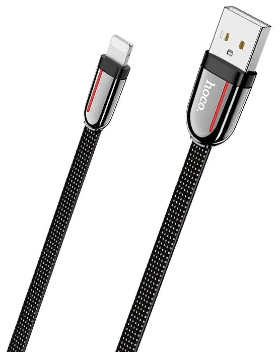 Кабель для iPhone Lightning - 8pin Hoco U74 "Тканевый плоский шнур для Айфон"