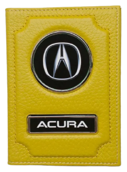 Обложка для автодокументов Acura (акура) кожаная флотер 