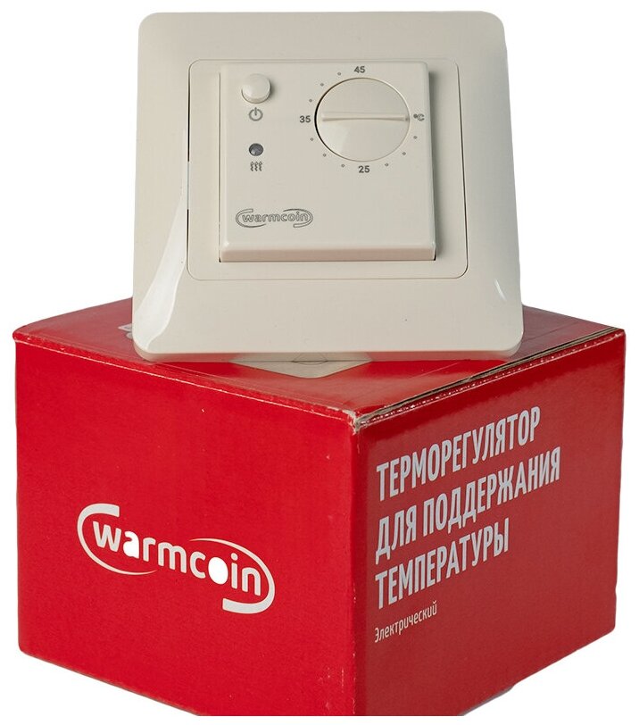 Терморегулятор VDT 245-i для теплого пола бежевый - фотография № 1