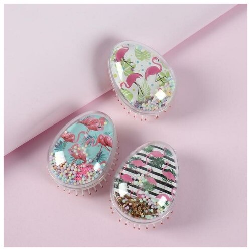 Расческа гребень для волос, для стрижек и укладки (парикмахерская) универсальная для мокрых и сухих волос,-шейкер, 5,5 х 9 см, рисунок микс