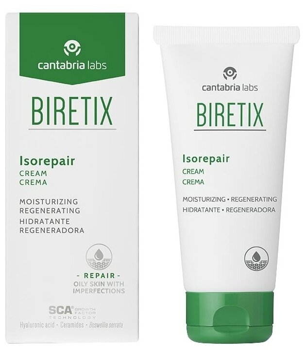 BIRETIX Isorepair Cream Moisturizing Regenerating (Cantabria Labs) – Увлажняющий регенерирующий крем