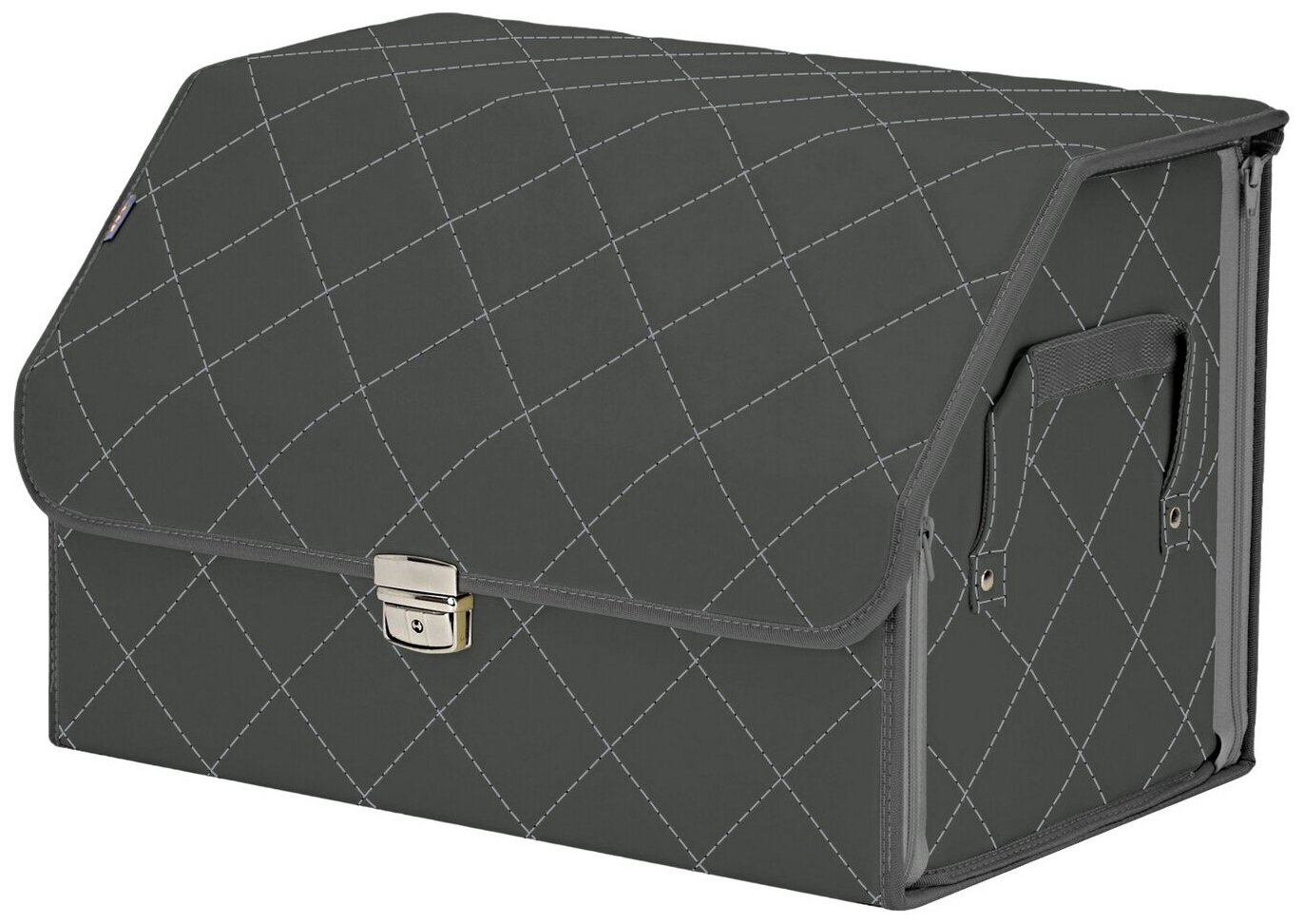 Органайзер-саквояж в багажник "Союз Премиум" (размер L). Цвет: серый с серой прострочкой Ромб.