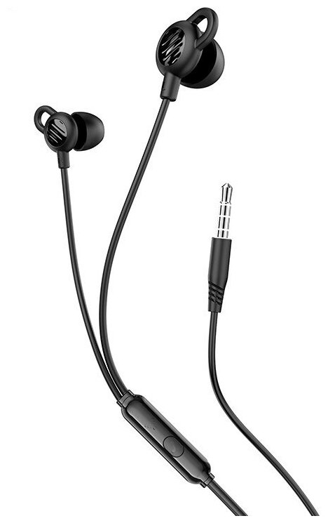 Наушники M89 Comfortable universal silicone sleeping earphones, HOCO, вакуумные с микрофоном, черные