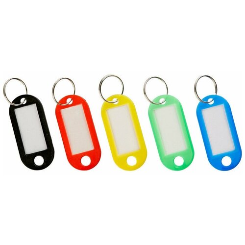 Бирка для ключей Комус, 10 шт., мультиколор бирка для ключей брелок bank active с кольцом пластиковая 5 цветов по 2 шт 10 шт