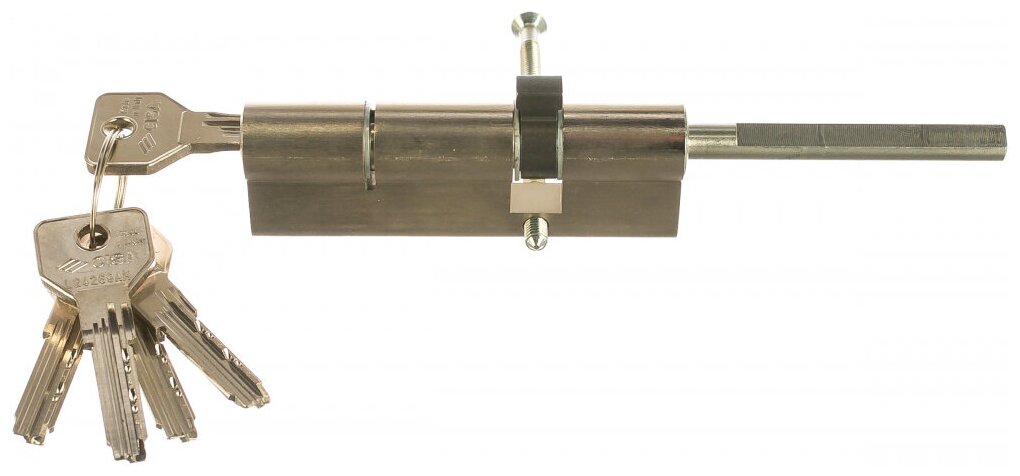 Цилиндровый механизм под вертушку (дл. шток) Cisa ASIX OE307-87.12 (90 мм/55+10+25), никель