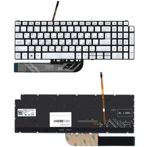 Клавиатура keyboard для ноутбука Dell Inspiron 15 5584 5590 5593 5594 5598 серебристая 2549₽