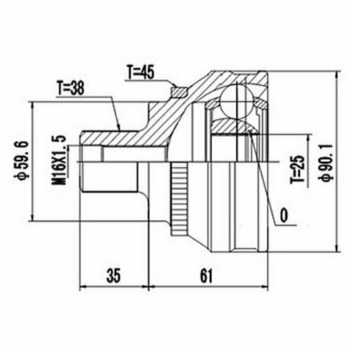 ШРУС Dynamatrix-Korea DCV803014 для Audi 100, 200, 80, A6