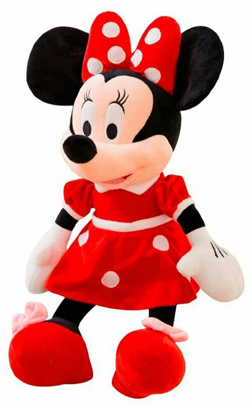 Мягкая плюшевая игрушка Минни Маус к красном платье 50 см. мышка