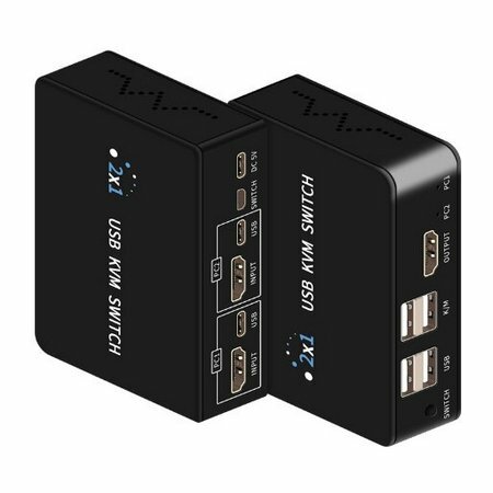 HDMI KVM переключатель 2х1 поддержка 4K60Hz + 2USB порта